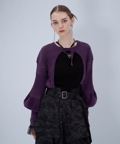 HARE（ハレ）の「ボレロニットカーディガン(HARE)（カーディガン/ボレロ・レディース・ブラック/パープル・FREE）」の11枚目の写真