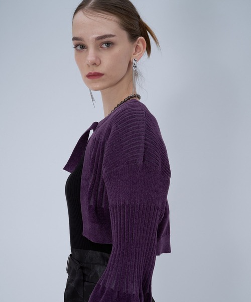 HARE（ハレ）の「ボレロニットカーディガン(HARE)（カーディガン/ボレロ・レディース・ブラック/パープル・FREE）」の14枚目の写真