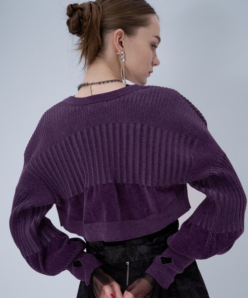 HARE（ハレ）の「ボレロニットカーディガン(HARE)（カーディガン/ボレロ・レディース・ブラック/パープル・FREE）」の16枚目の写真