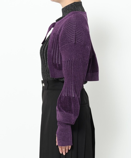 HARE（ハレ）の「ボレロニットカーディガン(HARE)（カーディガン/ボレロ・レディース・ブラック/パープル・FREE）」の18枚目の写真