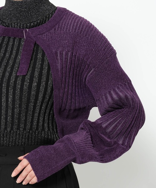 HARE（ハレ）の「ボレロニットカーディガン(HARE)（カーディガン/ボレロ・レディース・ブラック/パープル・FREE）」の21枚目の写真