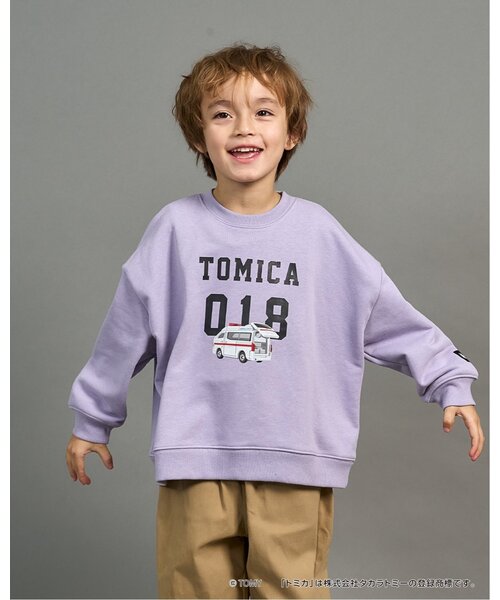 b・ROOM(ビールーム)の「【速乾裏毛】トミカワイドシルエットトレーナー(スウェット・キッズ・トップグレー/ブルー系その他2/ブラック/ラベンダー・90cm/100cm/110cm/120cm/130cm)」の4枚目の写真