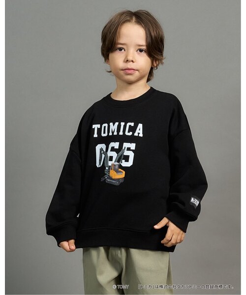 b・ROOM(ビールーム)の「【速乾裏毛】トミカワイドシルエットトレーナー(スウェット・キッズ・トップグレー/ブルー系その他2/ブラック/ラベンダー・90cm/100cm/110cm/120cm/130cm)」の1枚目の写真