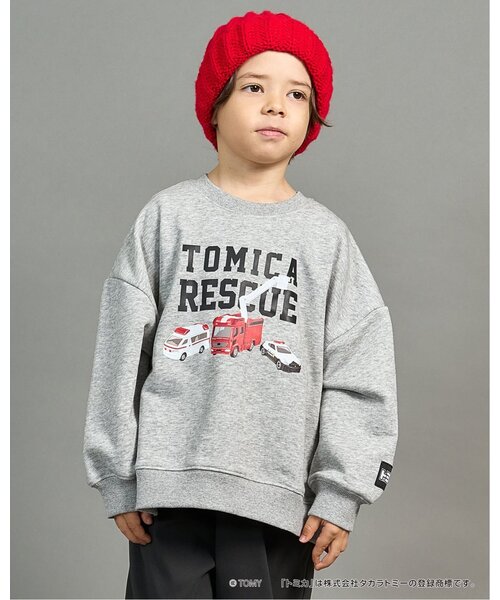 b・ROOM(ビールーム)の「【速乾裏毛】トミカワイドシルエットトレーナー(スウェット・キッズ・トップグレー/ブルー系その他2/ブラック/ラベンダー・90cm/100cm/110cm/120cm/130cm)」の2枚目の写真