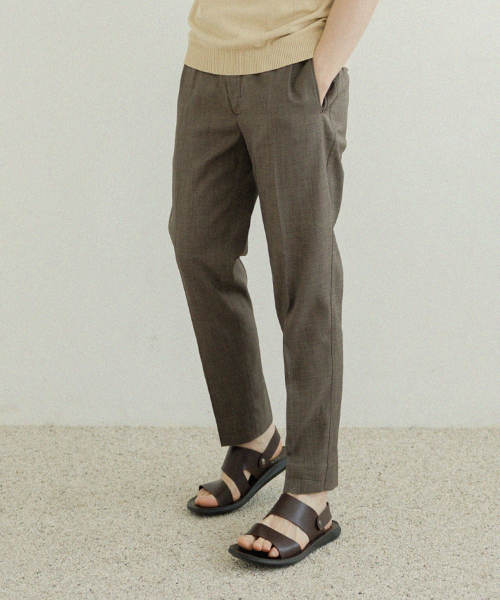 NUBINDA（ヌビンダ）の「テーパードバンディングスラックス[ブラウン]（スラックス・メンズ・その他・S/M/L/XL）」の2枚目の写真