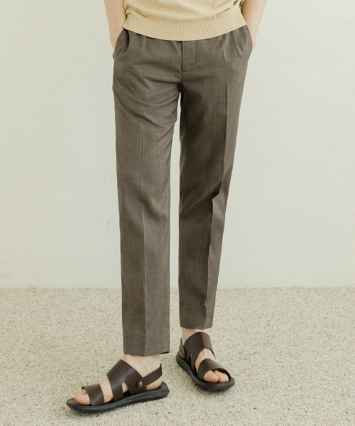 NUBINDA（ヌビンダ）の「テーパードバンディングスラックス[ブラウン]（スラックス・メンズ・その他・S/M/L/XL）」の3枚目の写真