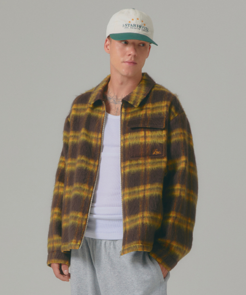 LMCの「BRUSHED CHECK ZIP UP SHIRT brown(シャツ/ブラウス・メンズ・その他・S/M/L)」の1枚目の写真