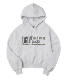 DANGLEDROP（ダングルドロップ）の「DGDP YOU NEED刺繍クロップフードホワイトメランジ（パーカー）」