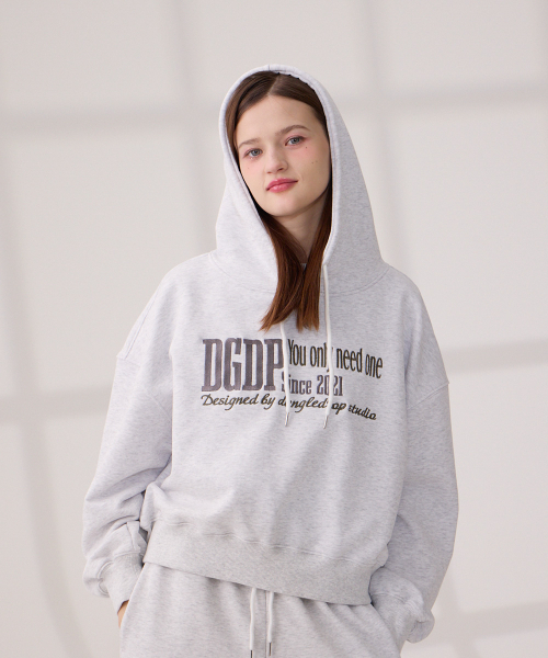 DANGLEDROP(ダングルドロップ)の「DGDP YOU NEED刺繍クロップフードホワイトメランジ(パーカー・レディース・その他・S/M)」の5枚目の写真