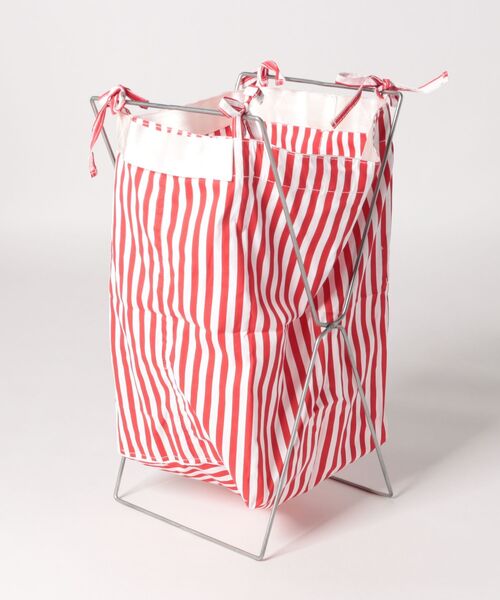 PUEBCO（プエブコ）の「SHIRT FABRIC FOLDING LAUNDRY BASKET Red Narrow Stripe（ランドリーグッズ・メンズ・レッド系その他・ONE SIZE）」の9枚目の写真
