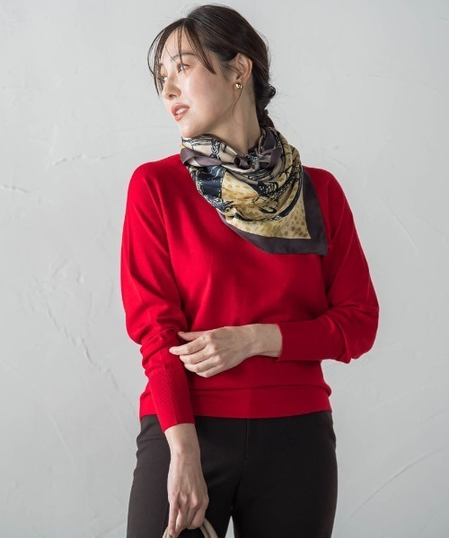LAUTREAMONT(ロートレアモン)の「【WEB限定】エレカットベーシックニット(ニット/セーター・レディース・キャメル/グリーン/レッド/ホワイト/ブラック/イエロー・9号)」の6枚目の写真