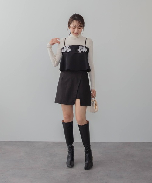 Leja(レジャ)の「【LEJA】シアーブラウスエンブロイダリービスチェマーメイドワンピースドレス2点セット美脚効果結婚式 パーティードレス 成人式 二次会 同窓会 お呼ばれ オケージョン 20代 30代(ドレス・レディース・ブラック・SMALL/MEDIUM)」の9枚目の写真