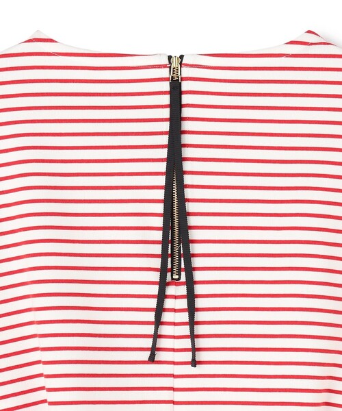 UNFILO(アンフィーロ)の「ドライタッチリブ バックZIP ボーダートップス(Tシャツ/カットソー・レディース・ネイビー系1/ホワイト系1/ベージュ系1/レッド系1・X-LARGE)」の6枚目の写真