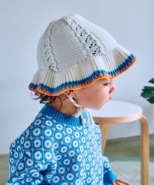 moimoln(モイモルン)の「配色ニットハット・帽子(ハット・キッズ・アイボリー・46cm/48cm/50cm/52cm)」の13枚目の写真