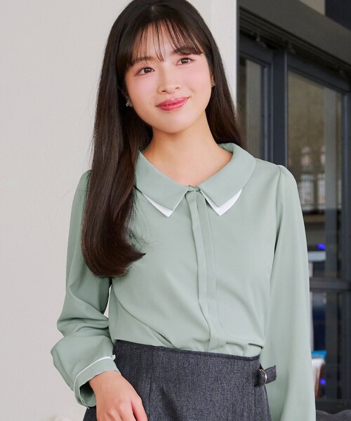 Tiaclasse（ティアクラッセ）の「レイヤードカラーブラウス（シャツ/ブラウス・レディース・ホワイト/ピンク/ミント・S/M/L）」の11枚目の写真