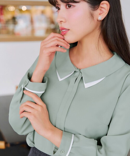 Tiaclasse（ティアクラッセ）の「レイヤードカラーブラウス（シャツ/ブラウス・レディース・ホワイト/ピンク/ミント・S/M/L）」の13枚目の写真