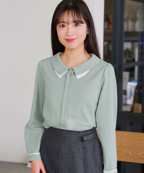 Tiaclasse（ティアクラッセ）の「レイヤードカラーブラウス（シャツ/ブラウス・レディース・ホワイト/ピンク/ミント・S/M/L）」の15枚目の写真