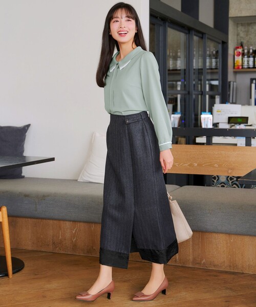 Tiaclasse（ティアクラッセ）の「レイヤードカラーブラウス（シャツ/ブラウス・レディース・ホワイト/ピンク/ミント・S/M/L）」の16枚目の写真