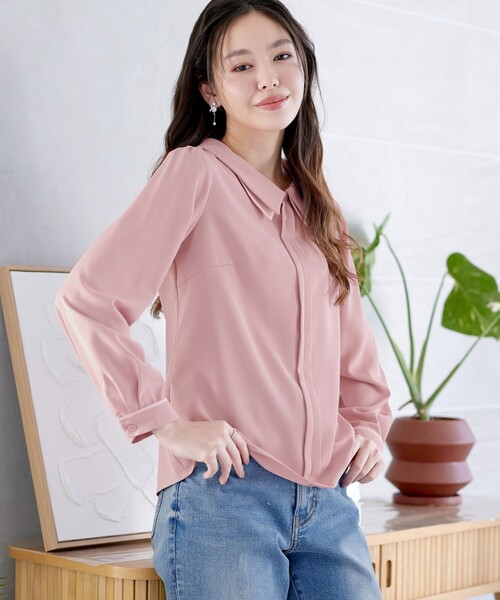 Tiaclasse（ティアクラッセ）の「レイヤードカラーブラウス（シャツ/ブラウス・レディース・ホワイト/ピンク/ミント・S/M/L）」の20枚目の写真