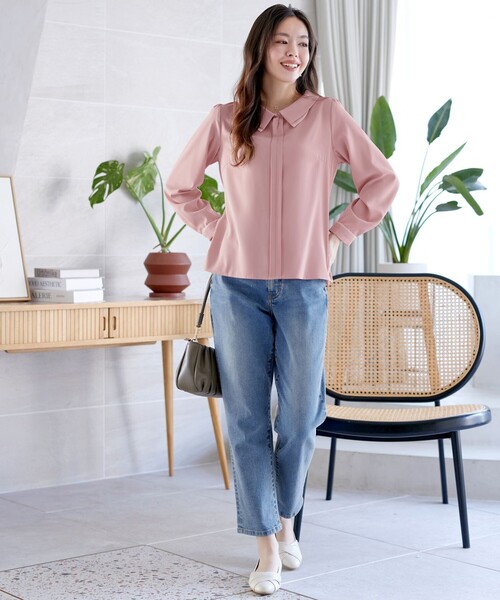 Tiaclasse（ティアクラッセ）の「レイヤードカラーブラウス（シャツ/ブラウス・レディース・ホワイト/ピンク/ミント・S/M/L）」の22枚目の写真