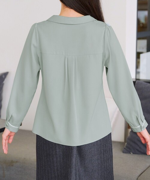 Tiaclasse（ティアクラッセ）の「レイヤードカラーブラウス（シャツ/ブラウス・レディース・ホワイト/ピンク/ミント・S/M/L）」の4枚目の写真