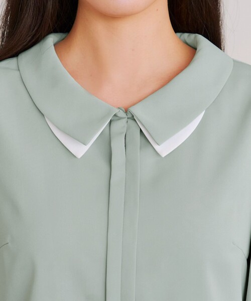 Tiaclasse（ティアクラッセ）の「レイヤードカラーブラウス（シャツ/ブラウス・レディース・ホワイト/ピンク/ミント・S/M/L）」の5枚目の写真