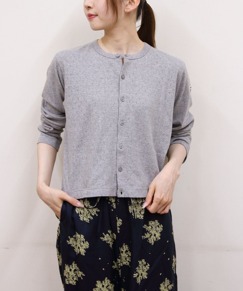 ORCIVAL/オーシバル クルーネックメッシュカーディガン CREW NECK MESH