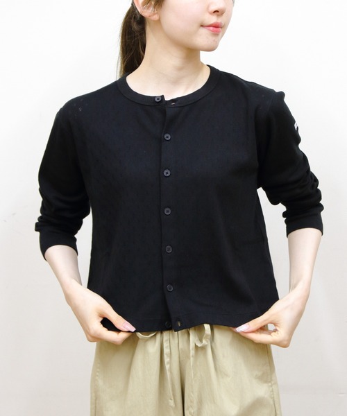 ORCIVAL(オーシバル)の「ORCIVAL/オーシバル クルーネックメッシュカーディガン CREW NECK MESH CARDIGAN OR-C0526 OWE(カーディガン/ボレロ・レディース・レッド/グレー/ブラック・2)」の2枚目の写真