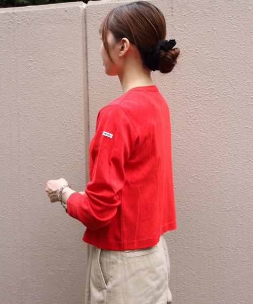 ORCIVAL（オーシバル）の「ORCIVAL/オーシバル　クルーネックメッシュカーディガン　CREW NECK MESH CARDIGAN　OR-C0526 OWE（カーディガン/ボレロ・レディース・レッド・2）」の5枚目の写真