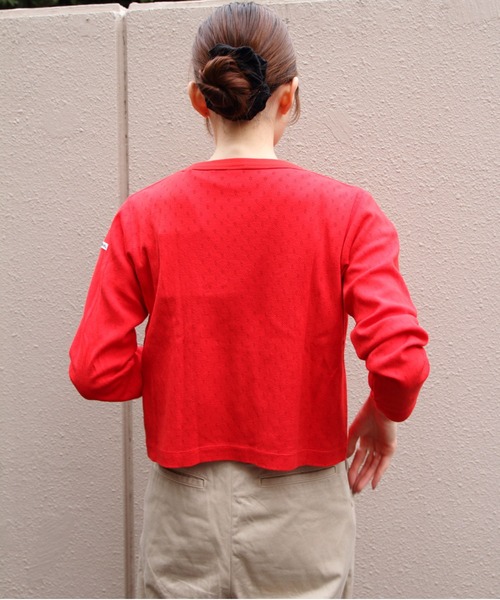 ORCIVAL（オーシバル）の「ORCIVAL/オーシバル　クルーネックメッシュカーディガン　CREW NECK MESH CARDIGAN　OR-C0526 OWE（カーディガン/ボレロ・レディース・レッド・2）」の6枚目の写真