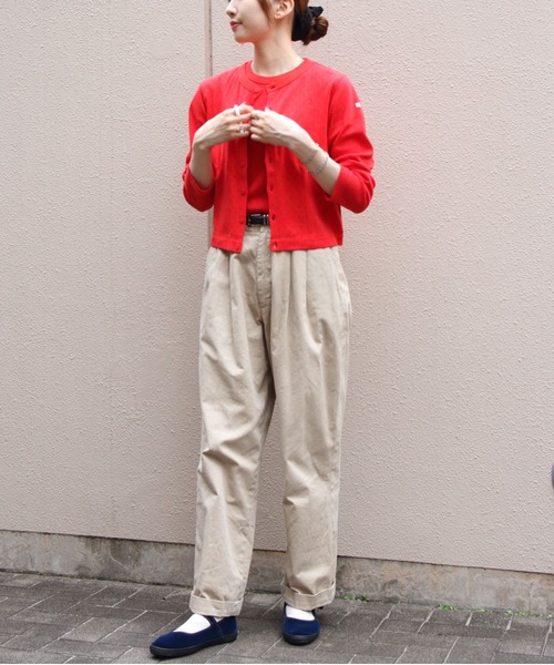 ORCIVAL（オーシバル）の「ORCIVAL/オーシバル　クルーネックメッシュカーディガン　CREW NECK MESH CARDIGAN　OR-C0526 OWE（カーディガン/ボレロ・レディース・レッド・2）」の7枚目の写真