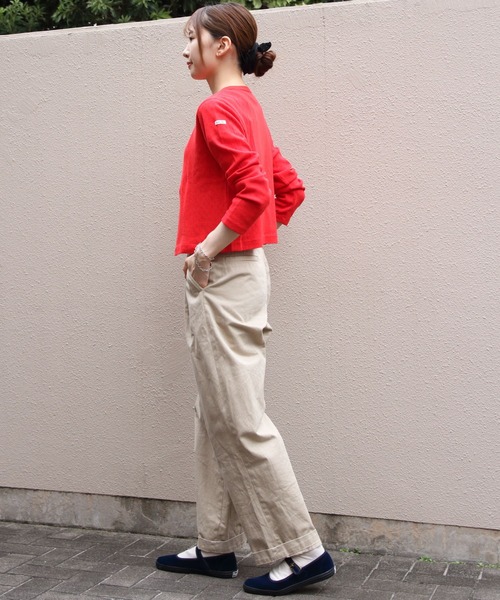 ORCIVAL（オーシバル）の「ORCIVAL/オーシバル　クルーネックメッシュカーディガン　CREW NECK MESH CARDIGAN　OR-C0526 OWE（カーディガン/ボレロ・レディース・レッド・2）」の8枚目の写真