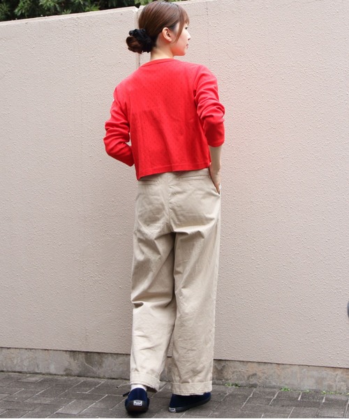 ORCIVAL（オーシバル）の「ORCIVAL/オーシバル　クルーネックメッシュカーディガン　CREW NECK MESH CARDIGAN　OR-C0526 OWE（カーディガン/ボレロ・レディース・レッド・2）」の9枚目の写真