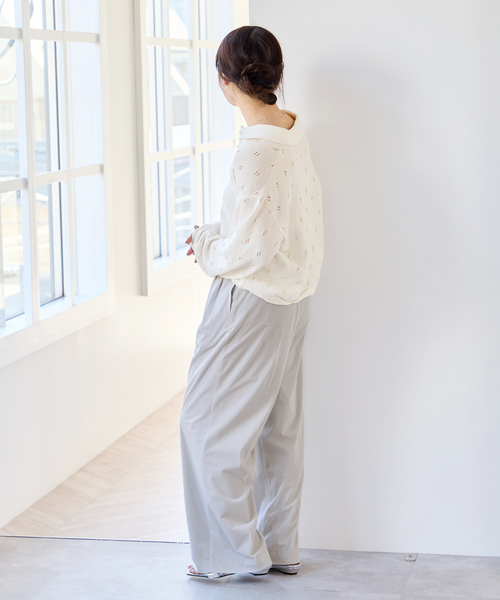 U by SPICK&SPAN(ユーバイスピックアンドスパン)の「衿つき柄編みニット(ニット/セーター・レディース・ピンク/ブラウン/アイボリー・FREE)」の14枚目の写真