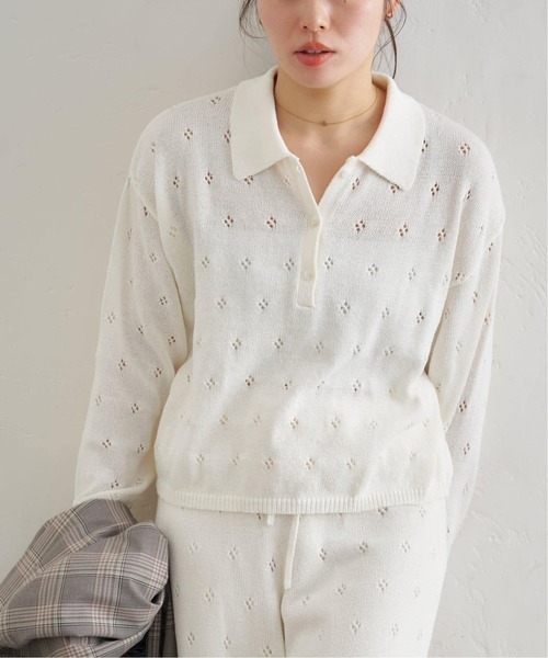 U by SPICK&SPAN(ユーバイスピックアンドスパン)の「衿つき柄編みニット(ニット/セーター・レディース・ピンク/ブラウン/アイボリー・FREE)」の20枚目の写真