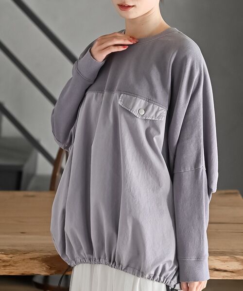 rps(アールピーエス)の「ピグメント裏毛ドルマンドロストプルオーバー(スウェット・レディース・ブルー/パープル/ブラック・フリー)」の3枚目の写真