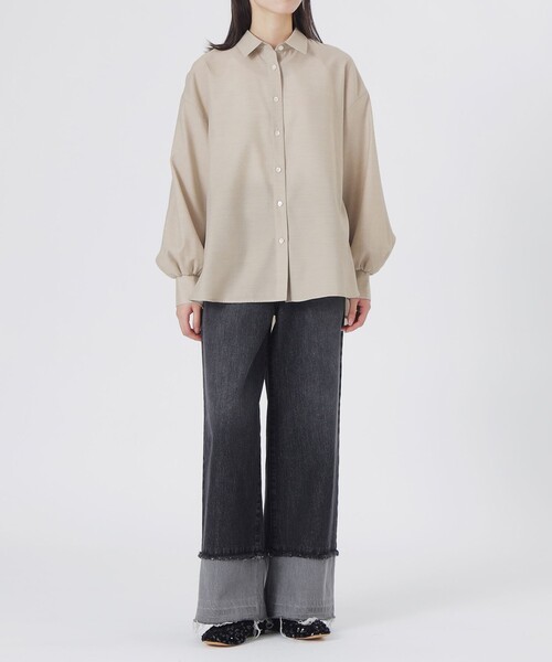 LOVELESS（ラブレス）の「バックボタンオーバーシャツ（シャツ/ブラウス・レディース・オレンジ系その他3/ベージュ系その他3/オフホワイト・36）」の5枚目の写真