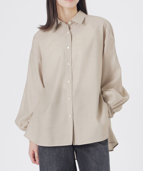 LOVELESS（ラブレス）の「バックボタンオーバーシャツ（シャツ/ブラウス・レディース・オレンジ系その他3/ベージュ系その他3/オフホワイト・36）」の2枚目の写真