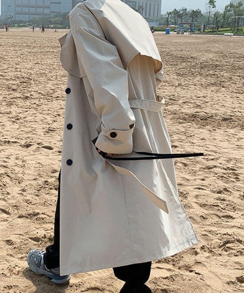 KELVIN(ケルヴァン)の「Modern Oversized Trench Coat モダン オーバーサイズ トレンチコート(トレンチコート・メンズ・ベージュ/ブラック・MEDIUM/LARGE)」の11枚目の写真