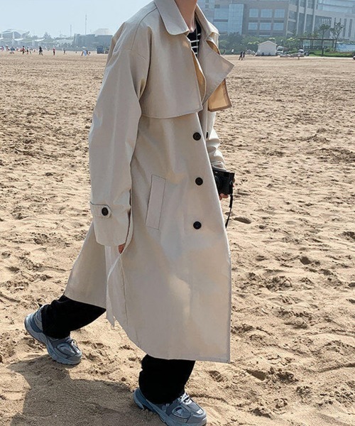 KELVIN(ケルヴァン)の「Modern Oversized Trench Coat モダン オーバーサイズ トレンチコート(トレンチコート・メンズ・ベージュ/ブラック・MEDIUM/LARGE)」の12枚目の写真
