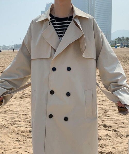 KELVIN(ケルヴァン)の「Modern Oversized Trench Coat モダン オーバーサイズ トレンチコート(トレンチコート・メンズ・ベージュ/ブラック・MEDIUM/LARGE)」の13枚目の写真