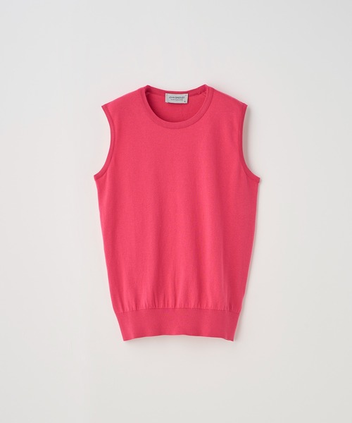 JOHN SMEDLEY(ジョンスメドレー)の「ノースリーブコットンニットプルオーバー(ニット/セーター・レディース・ピンク系その他2・M/S)」の1枚目の写真