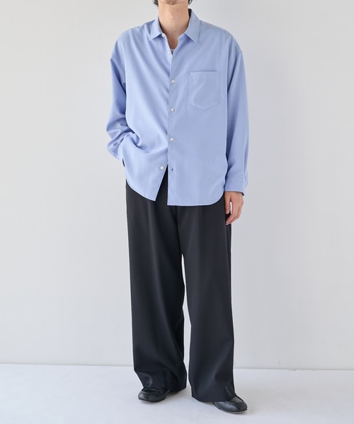 PUBLIC TOKYO(パブリックトウキョウ)の「【26秋新作】High Daily Curve Slacks(スラックス・メンズ・ストライプ/グレイッシュベージュ/チェック/ブラック・L/M/S)」の22枚目の写真