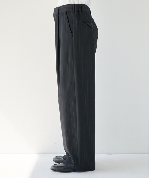 PUBLIC TOKYO(パブリックトウキョウ)の「【26秋新作】High Daily Curve Slacks(スラックス・メンズ・ストライプ/グレイッシュベージュ/チェック/ブラック・L/M/S)」の11枚目の写真