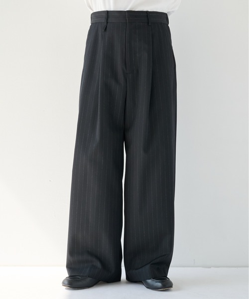 PUBLIC TOKYO(パブリックトウキョウ)の「【26秋新作】High Daily Curve Slacks(スラックス・メンズ・ストライプ/グレイッシュベージュ/チェック/ブラック・L/M/S)」の6枚目の写真