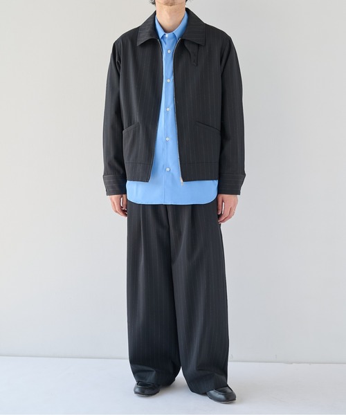 PUBLIC TOKYO(パブリックトウキョウ)の「【26秋新作】High Daily Curve Slacks(スラックス・メンズ・ストライプ/グレイッシュベージュ/チェック/ブラック・L/M/S)」の7枚目の写真