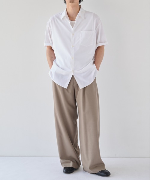 PUBLIC TOKYO(パブリックトウキョウ)の「【26秋新作】High Daily Curve Slacks(スラックス・メンズ・ストライプ/グレイッシュベージュ/チェック/ブラック・L/M/S)」の13枚目の写真