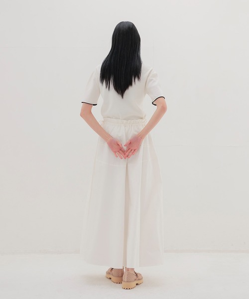 DRESSLAVE（ドレスレイブ）の「bicolor half sleeve tee(バイカラーハーフスリーブティー)（ニット/セーター・レディース・ネイビー/ホワイト・38）」の10枚目の写真
