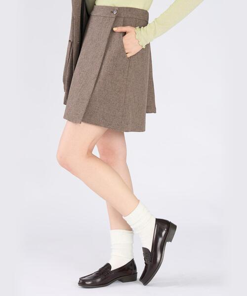 To b. by agnes b.（トゥービーバイアニエスベー）の「ミックスツイード ラップスカート（スカート・レディース・ベージュ・40/38/36）」の3枚目の写真