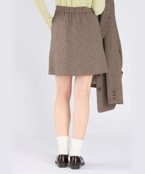 To b. by agnes b.（トゥービーバイアニエスベー）の「ミックスツイード ラップスカート（スカート・レディース・ベージュ・40/38/36）」の4枚目の写真